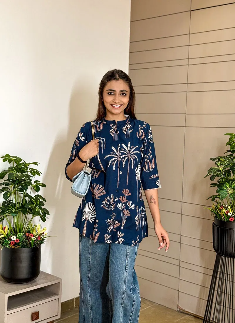 TTT Pure Premium Cotton Printed Ladies Tops Wholesale Shop In Surat
